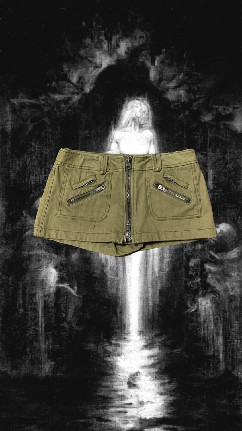 LeShop jeans 메시st 카키 스커트 숏팬 상품이미지1