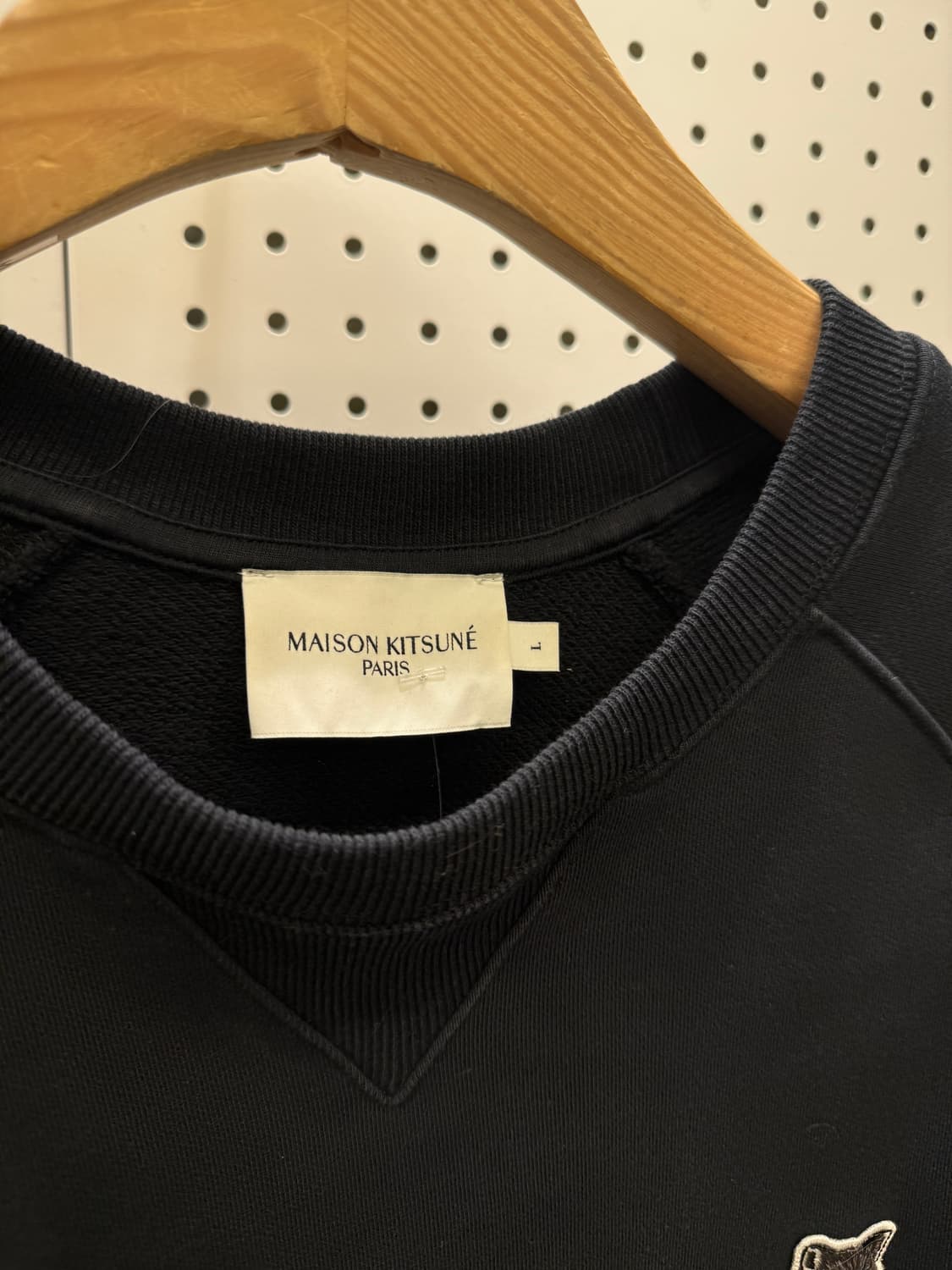 메종키츠네 폭스헤드 블랙 스웻 셔츠 U590 상품이미지4
