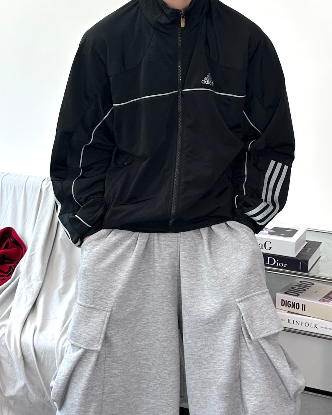 아디다스 00s 스카이블루 파이핑 트랙탑 져지 M 상품이미지1