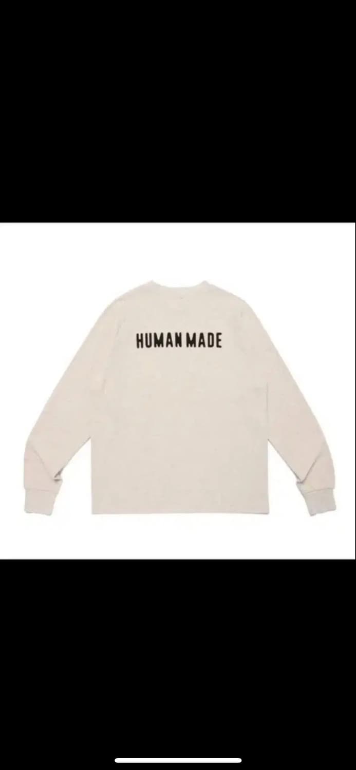 [새상품] 휴먼 메이드 래글런 롱슬리브 티셔츠 화이트 판매 상품이미지2
