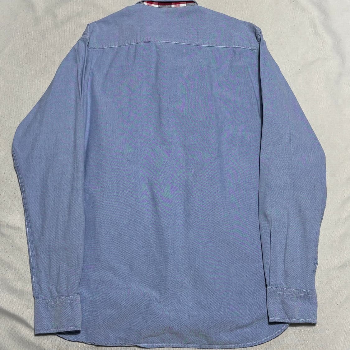 🫶🏻 에이프 체크패치 스카이블루 코튼 셔츠🫶🏻 상품이미지3