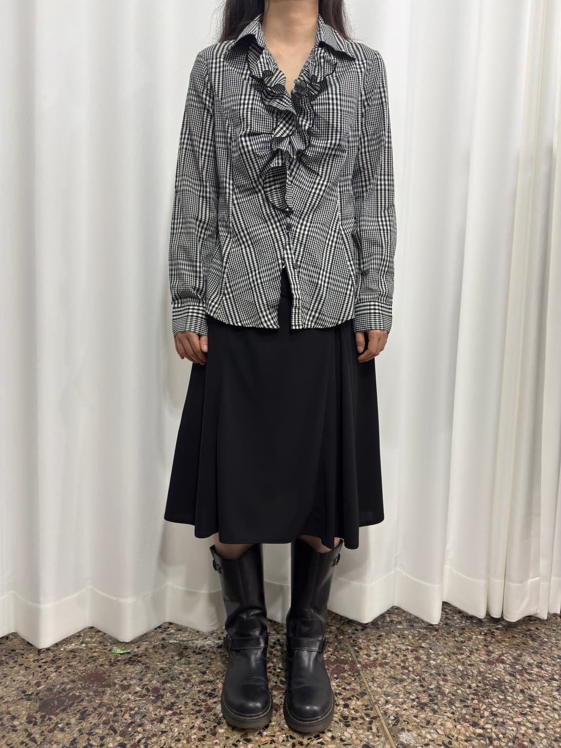 check frill shirt 상품이미지4