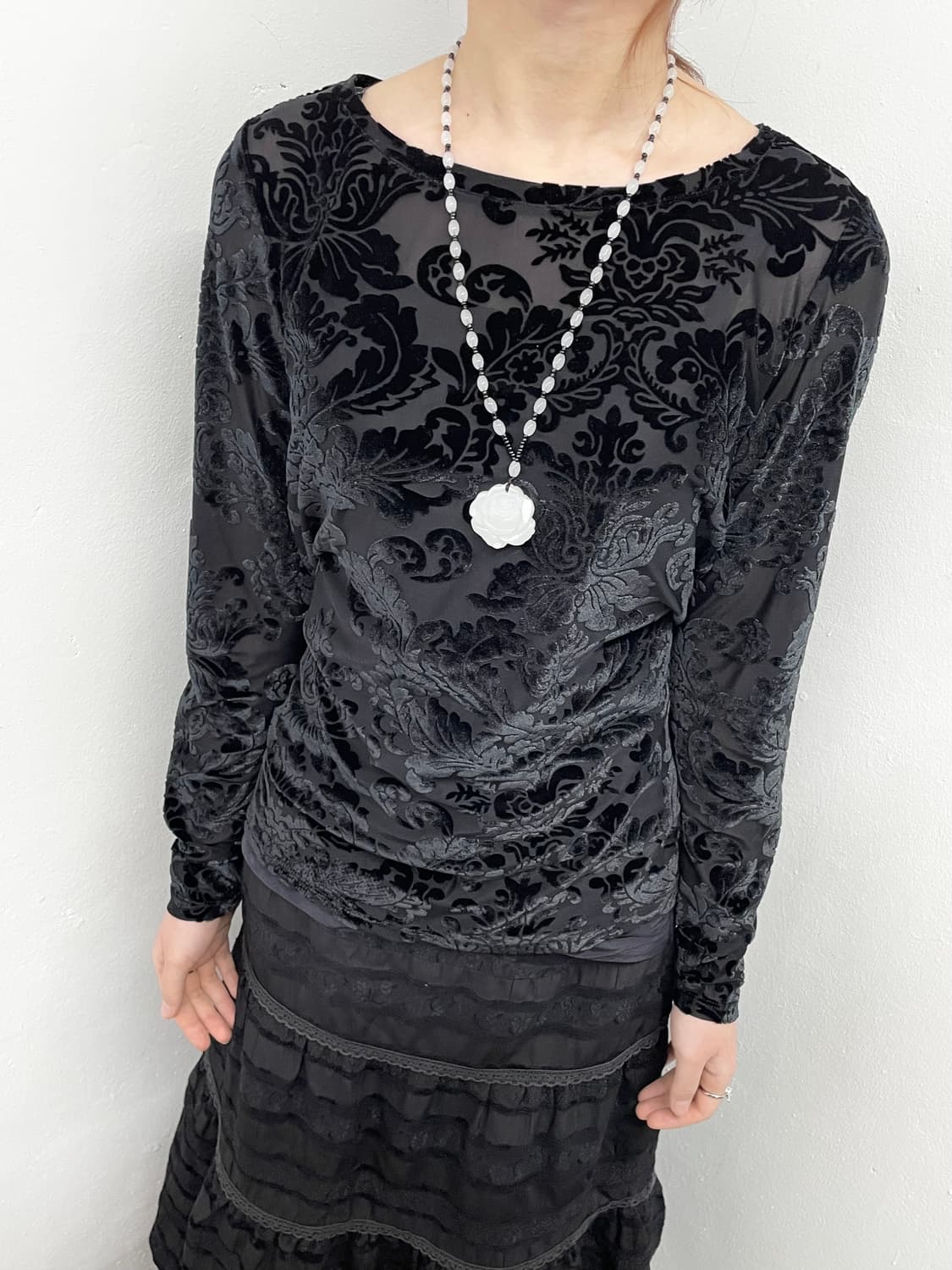 블랙 오리엔탈 페이즐리 탑 상품이미지2