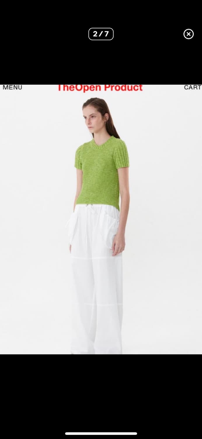더오픈프로덕트 BACK SLIT HALF SLEEVE KNIT TOP 상품이미지3