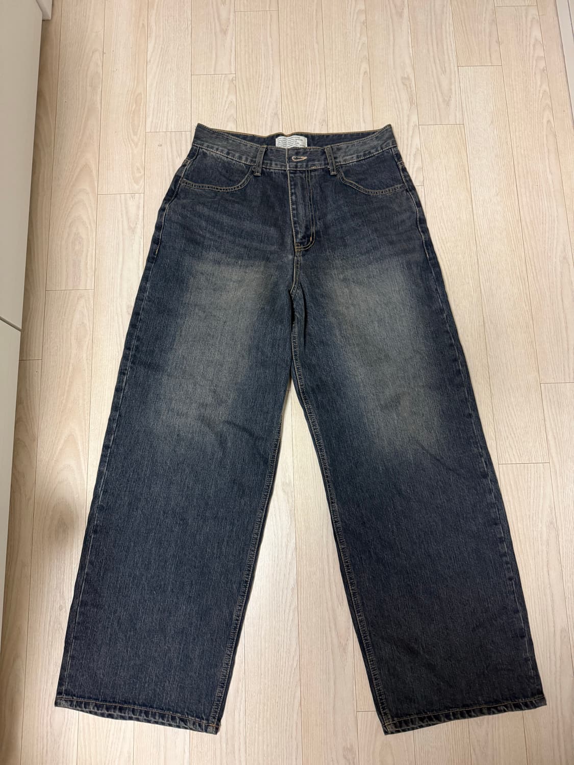 다이브인 루즈드 와이드 데님 다이드 인디고  상품이미지1