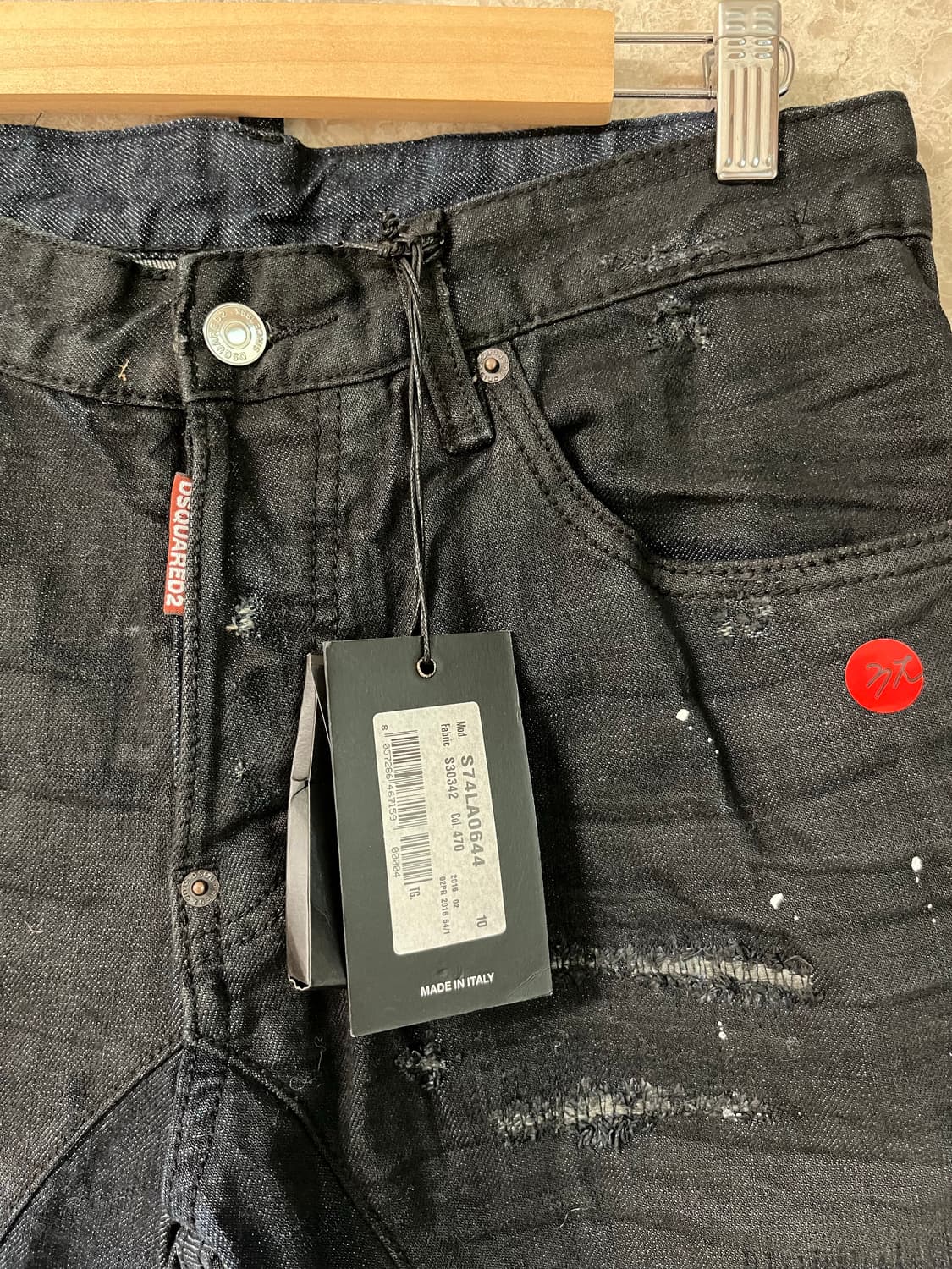 디스퀘어드2 타이디 바이커 진 블랙 46사이즈 정품 상품이미지2