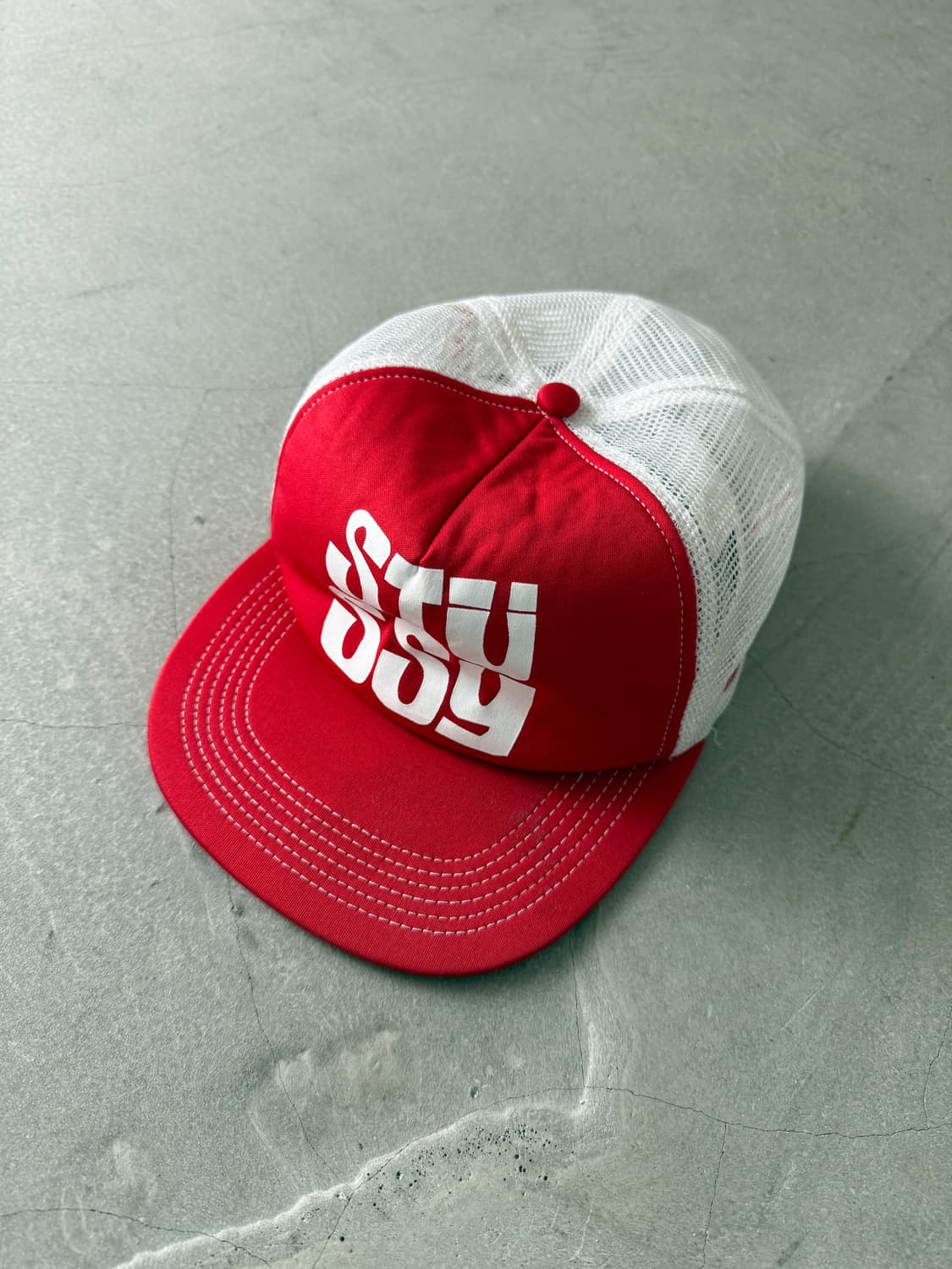 Vintage Stussy Red Trucker Cap 상품이미지2