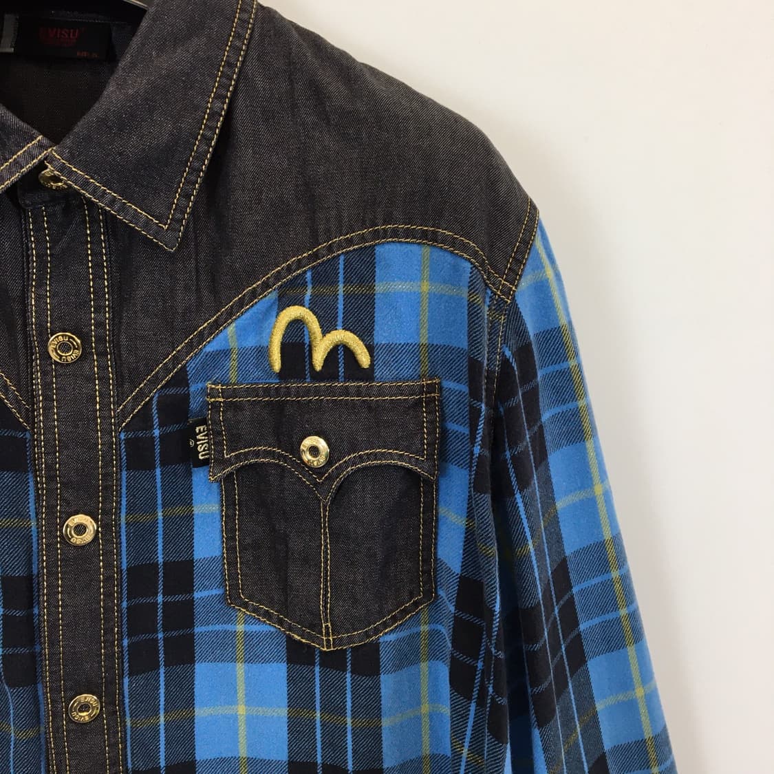 EVISU 에비수 00s 백로고셔츠 XL 스냅단추 상품이미지2