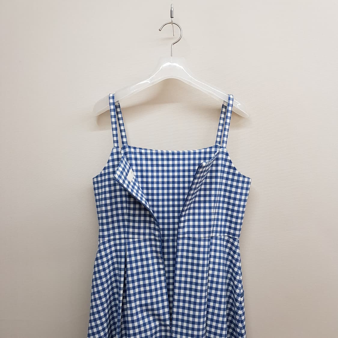 오르 깅엄체크 슬리브리스 원피스 XS사이즈 상품이미지5