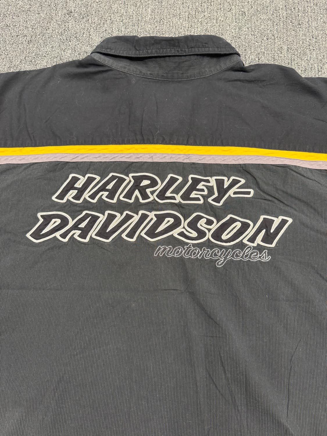 3XL)할리데이비슨 빈티지 옐로우 트랙 반팔 셔츠 상품이미지4