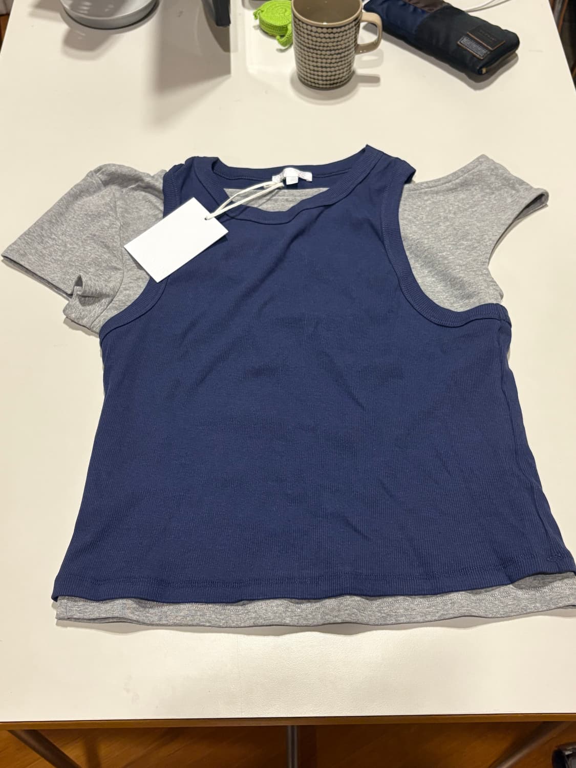 파르티멘토 우먼 언발란스 더블 레이어드 탑 상품이미지1