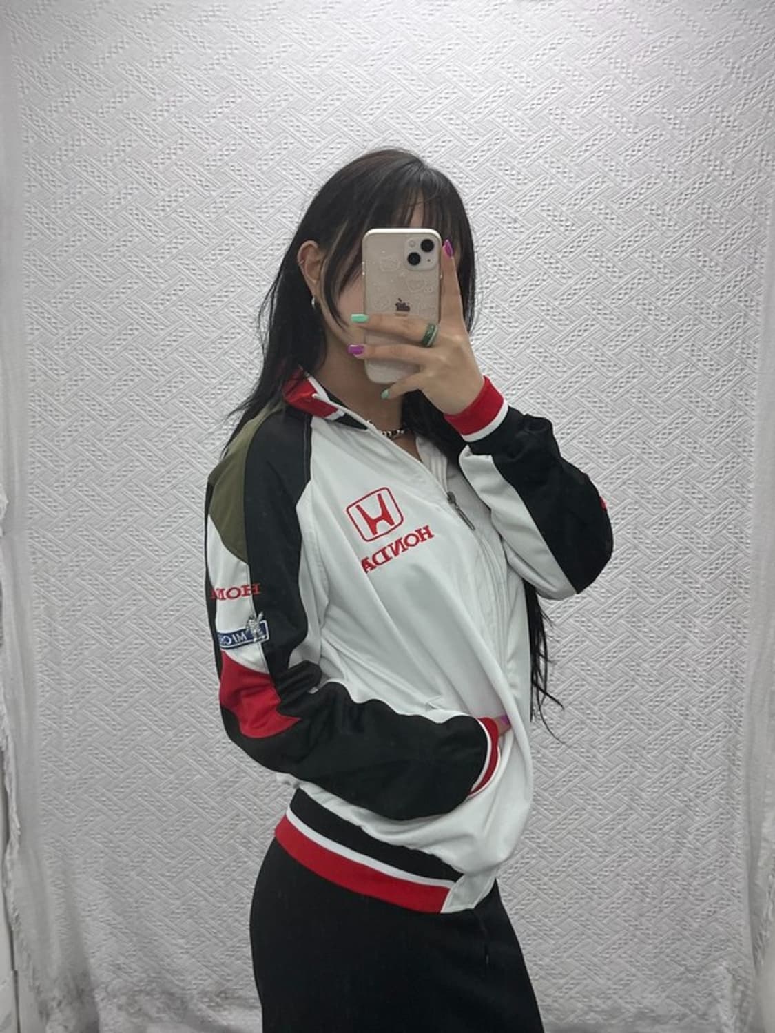 럭키스트라이크 혼다 올드스쿨 레이싱 바이크 져지 집업 L C07081 상품이미지1