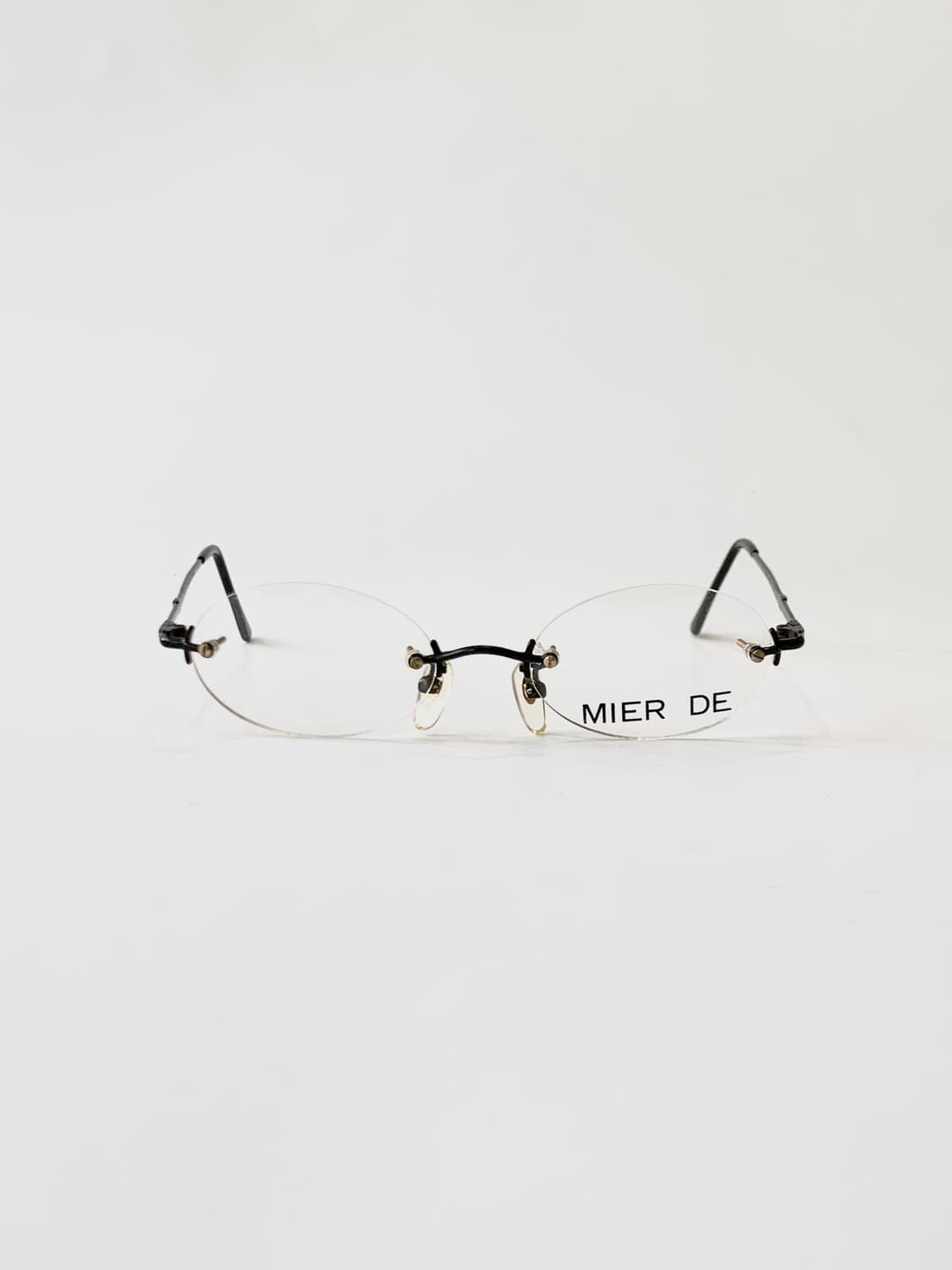 [픽키-661] 무테 블랙 템플 안경 라운드 투명 렌즈 미니멀 경 상품이미지1