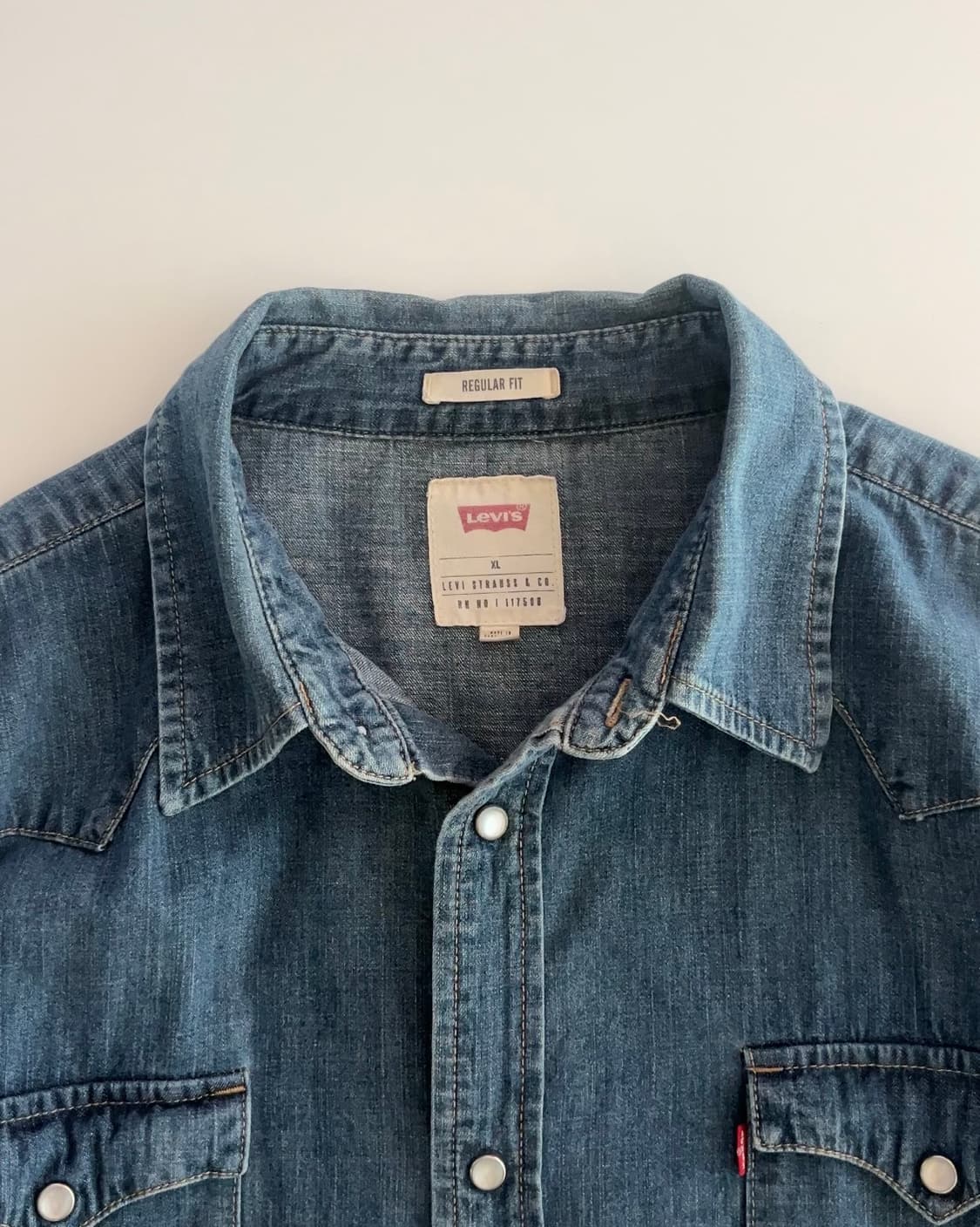 리바이스 투포켓 데님 웨스턴 셔츠 XL 상품이미지6