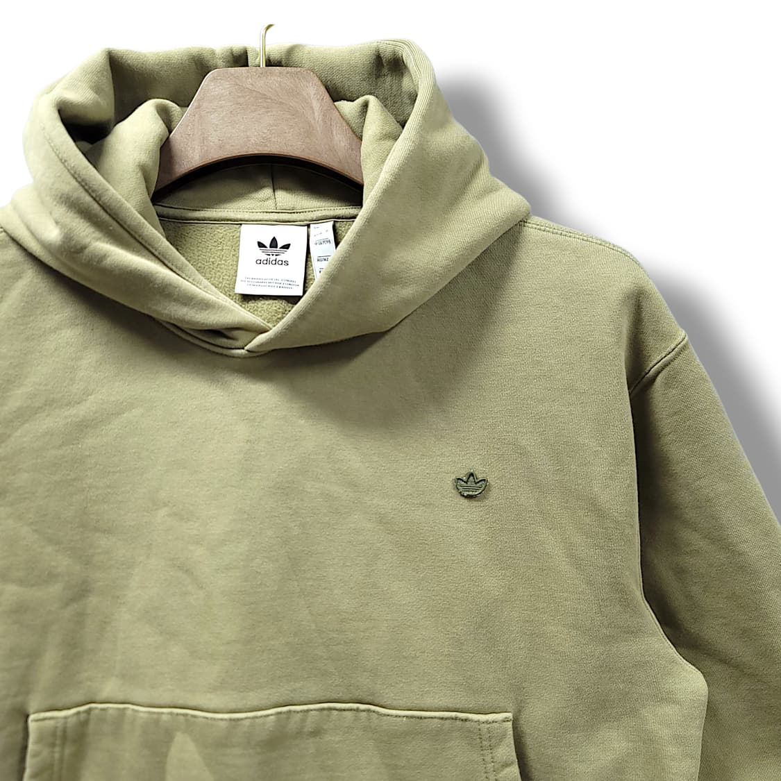 [2XL/110] 아디다스 올리브 스몰로고 기모 테리 후드티셔츠 상품이미지4