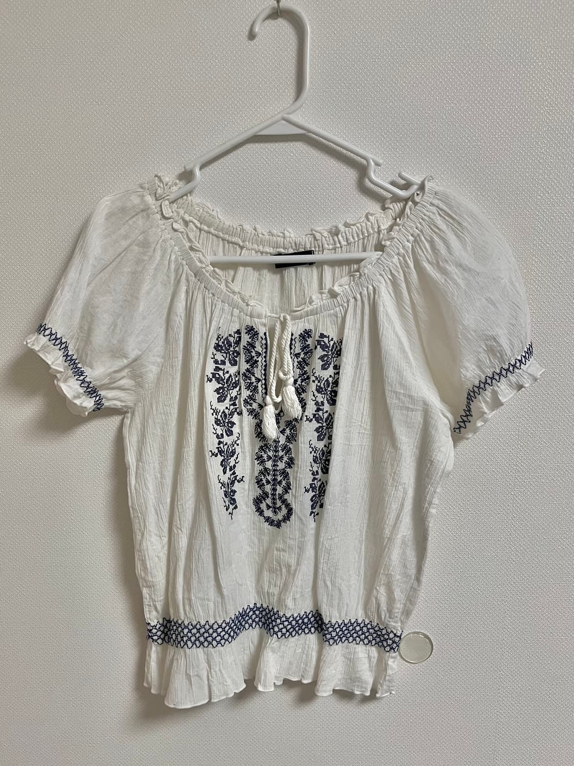 빈티지 모리걸 자수 블라우스 상품이미지1