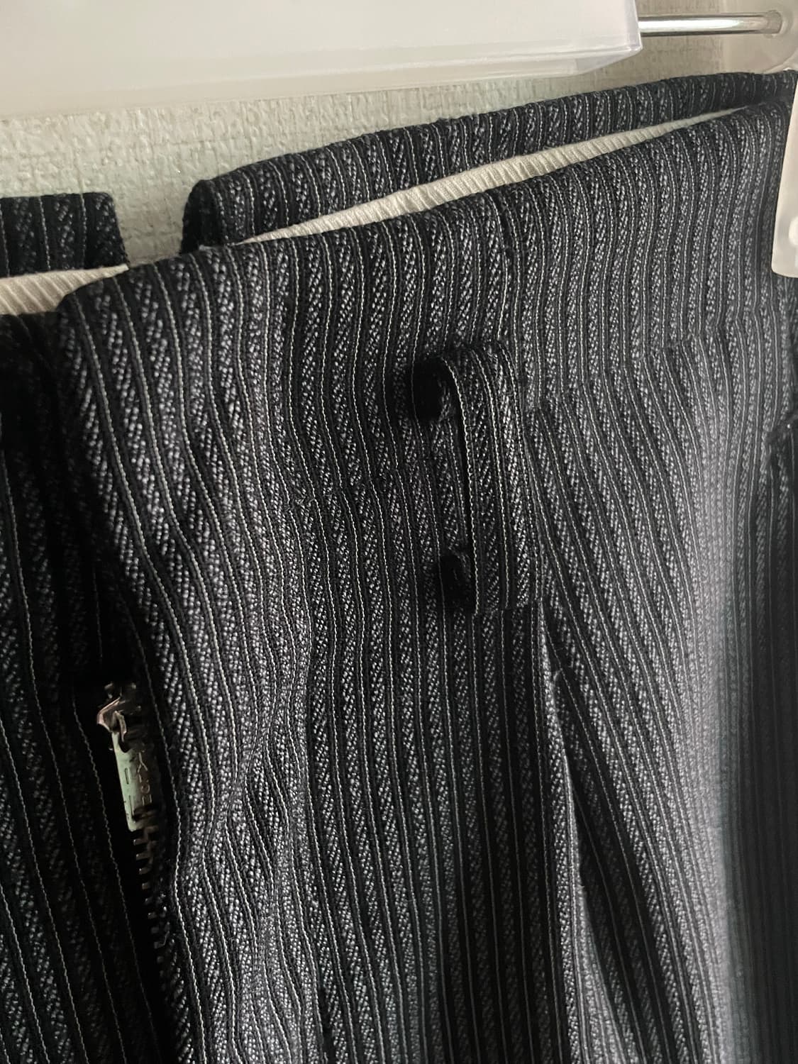 80s 일본  블랙 스트라이프 테일러 슬랙스 상품이미지3