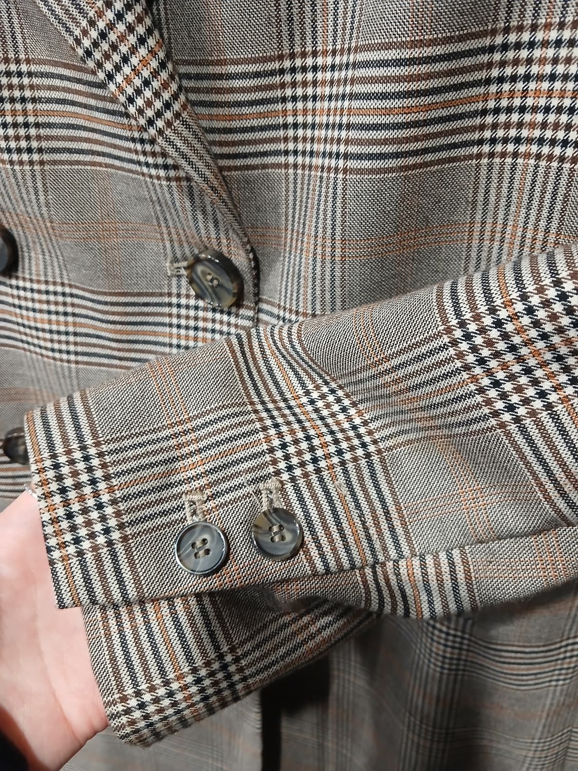 자라 글렌체크 블레이저 롱자켓- M 상품이미지5