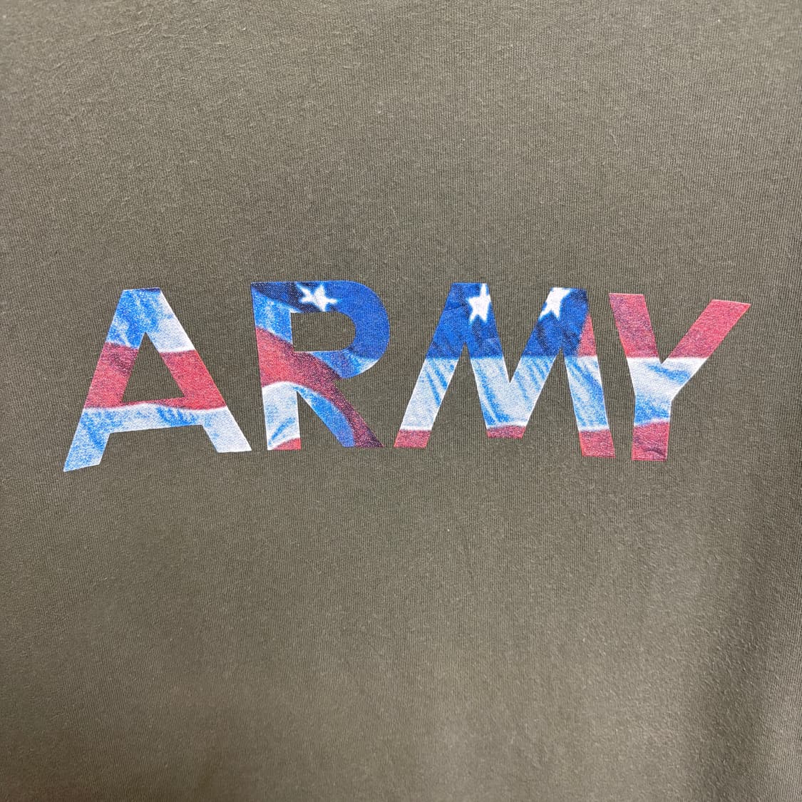 알파인더스트리 ARMY 성조기 프린트 반팔 티셔츠 / 올리브, L 상품이미지5