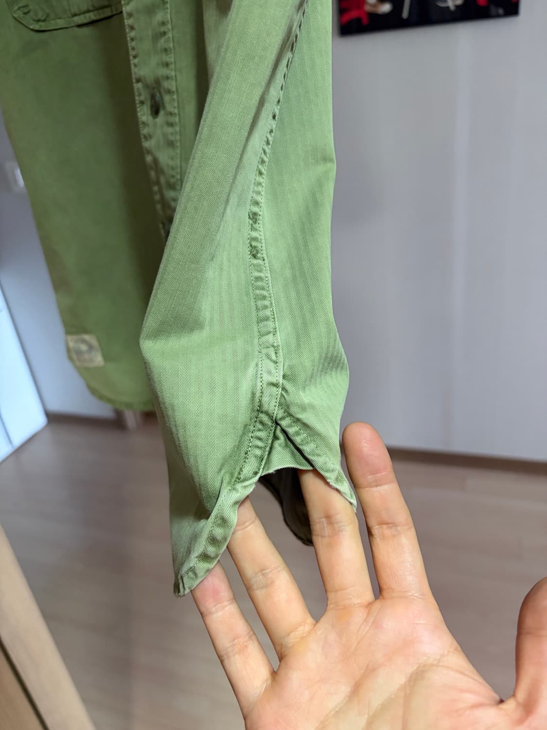 (L) RRL 베이스볼 셔츠 퍼티그 상품이미지5