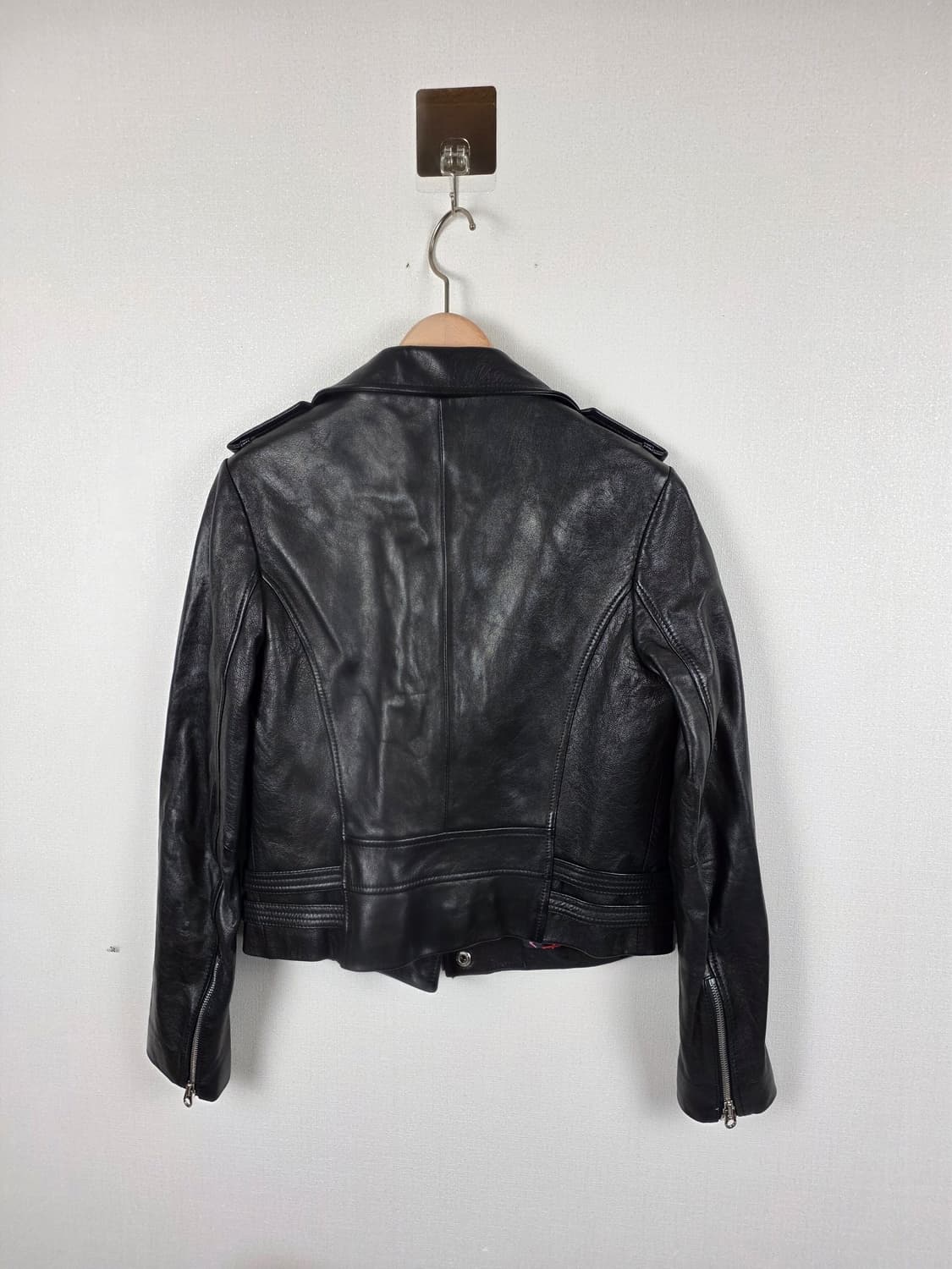 BIRD by 쥬시꾸뛰르 여성 램스킨 크롭 라이더 자켓 S 상품이미지2