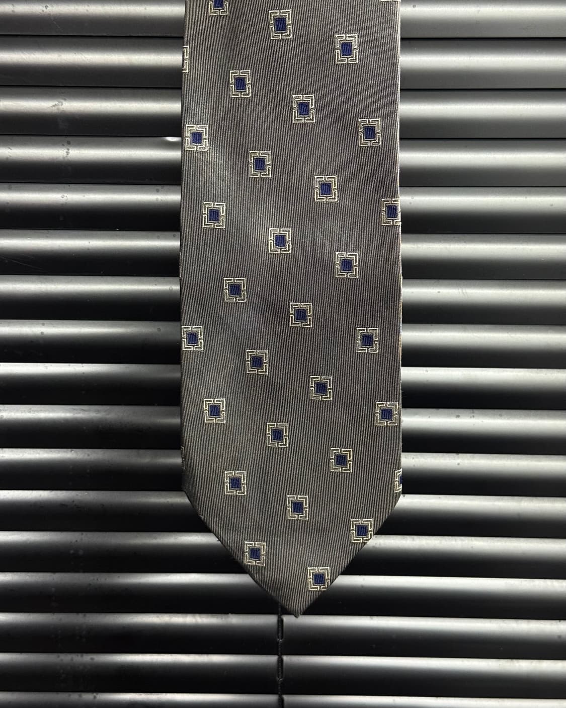 조르지오 아르마니 실크 명품 넥타이 패턴 실버 그레이 회색 락시크 펑크 상품이미지4