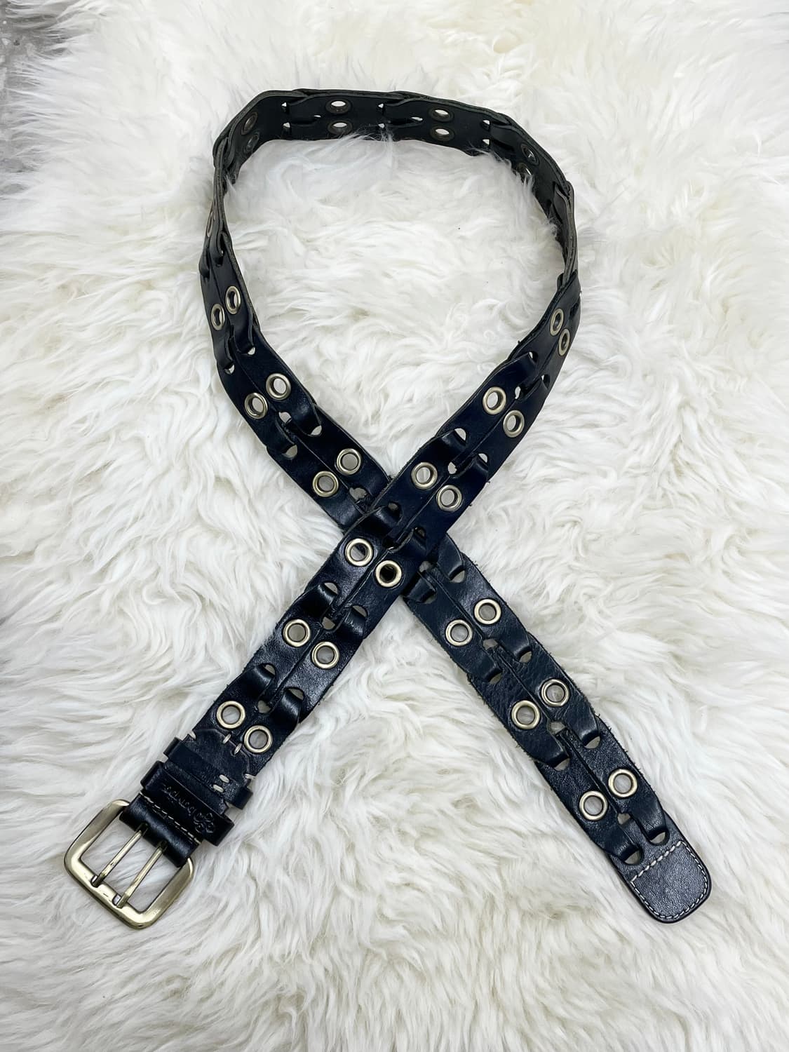 리얼레더 디테일 절개 펀칭 버클 벨트 상품이미지5