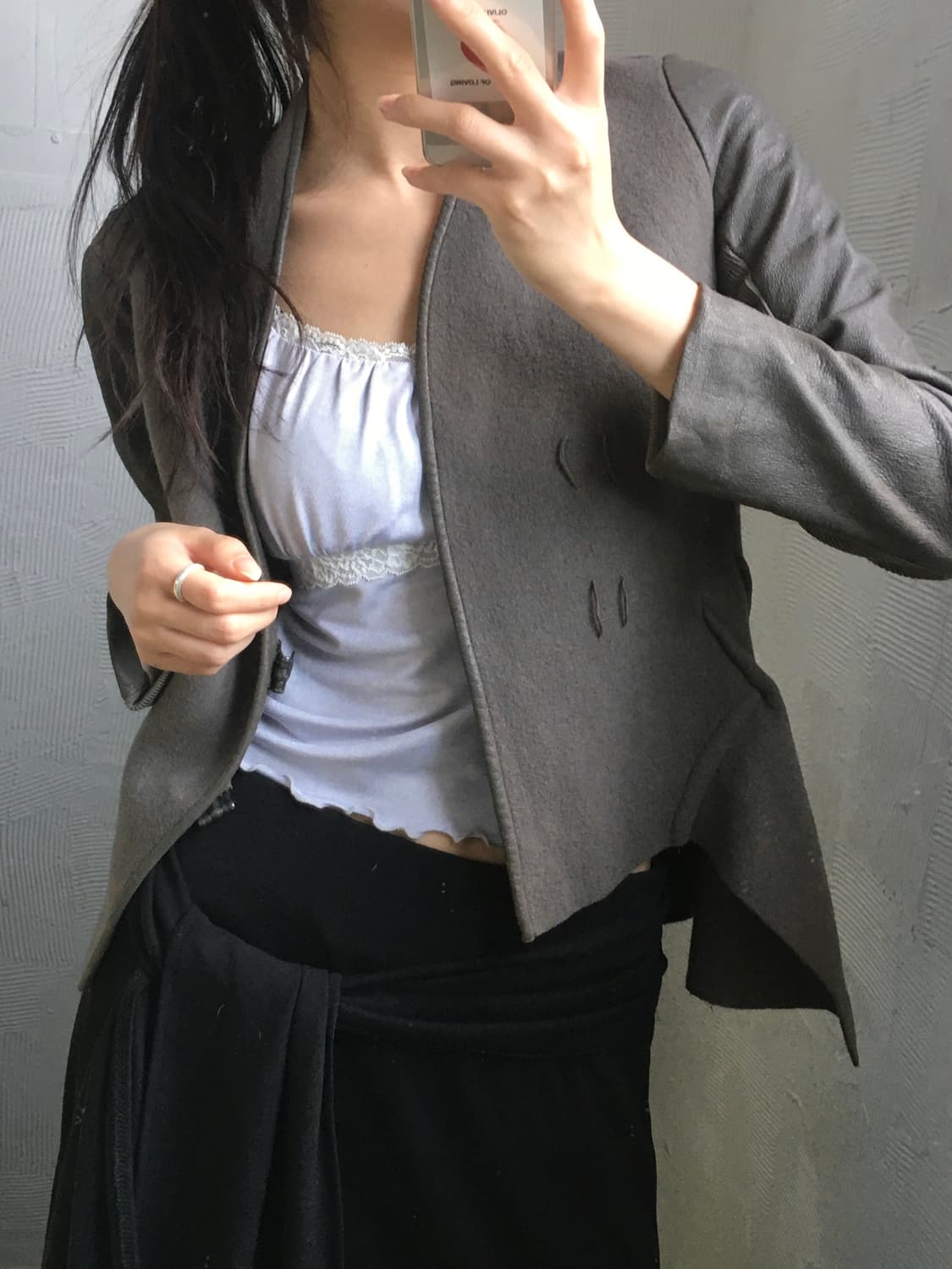 Rick Owens 릭오웬스 브라운 울 트리밍 언발 자켓  상품이미지3