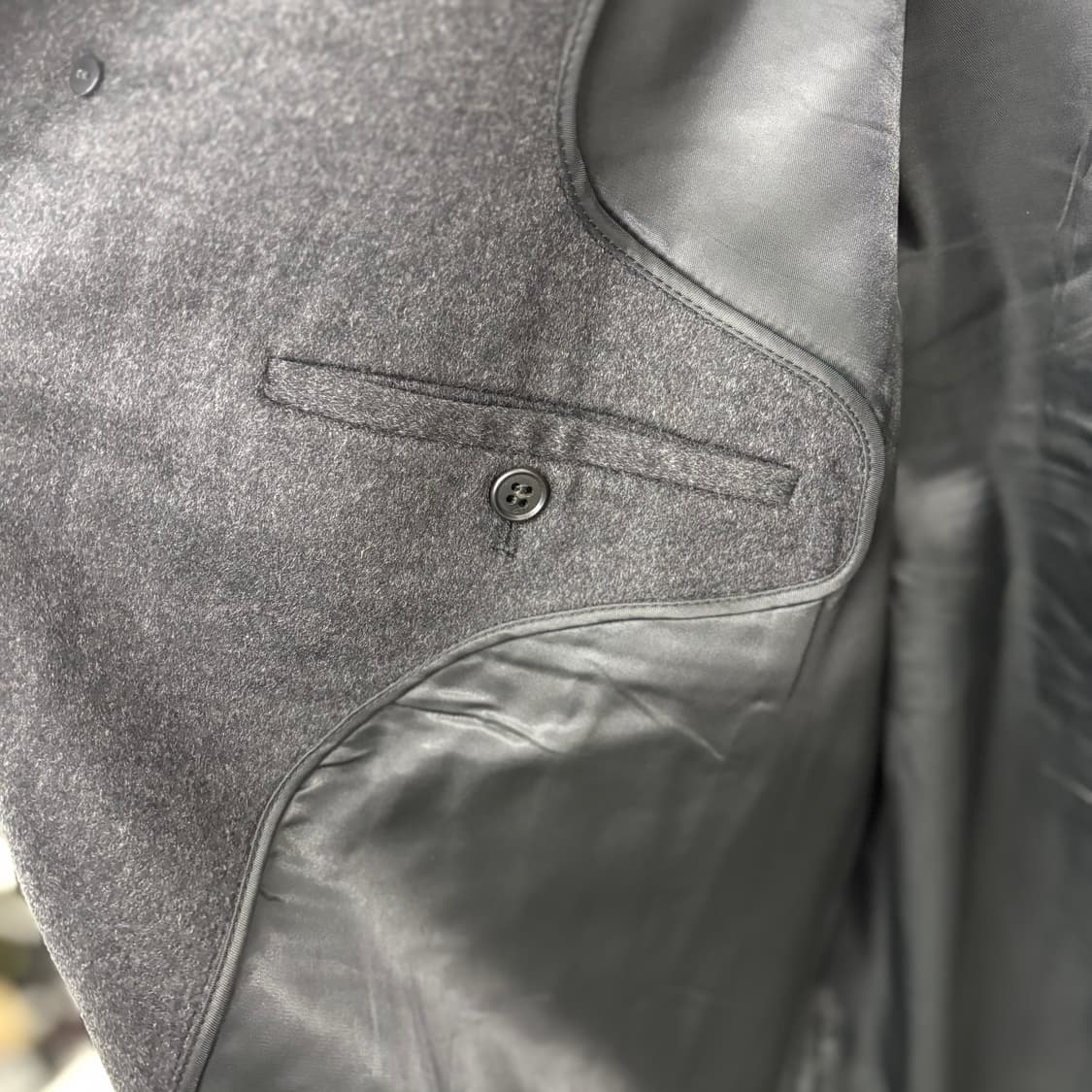 빈티지 캐시미어 100% 블랙 롱 코트 남/M 상품이미지6