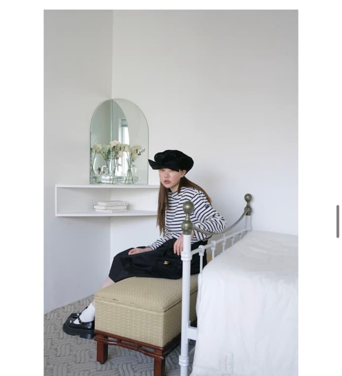 프레클 베레모 리본 big velvet bow beret 상품이미지2