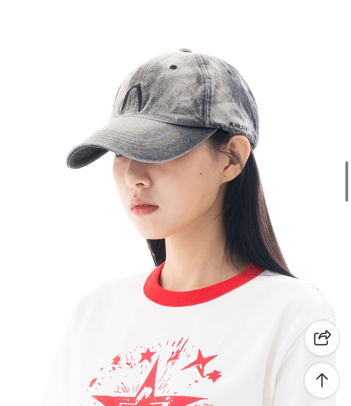 AKKAM WASHED DENIM BALL CAP BLACK 아캄 볼캡 상품이미지4