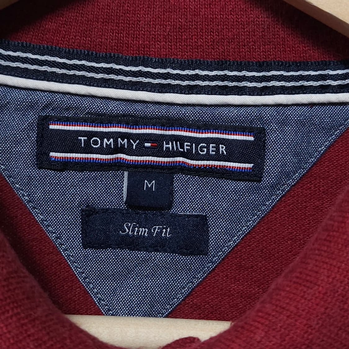 95)TOMMY 타미 힐피거 긴팔 카라티셔츠 레드 상품이미지3