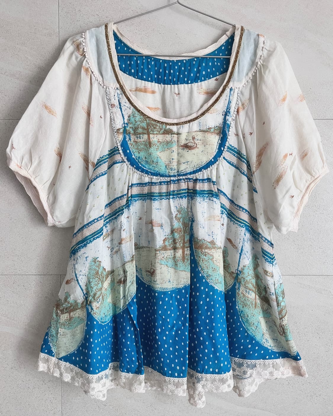 동화 무드 레이스 도트 블라우스 상품이미지2