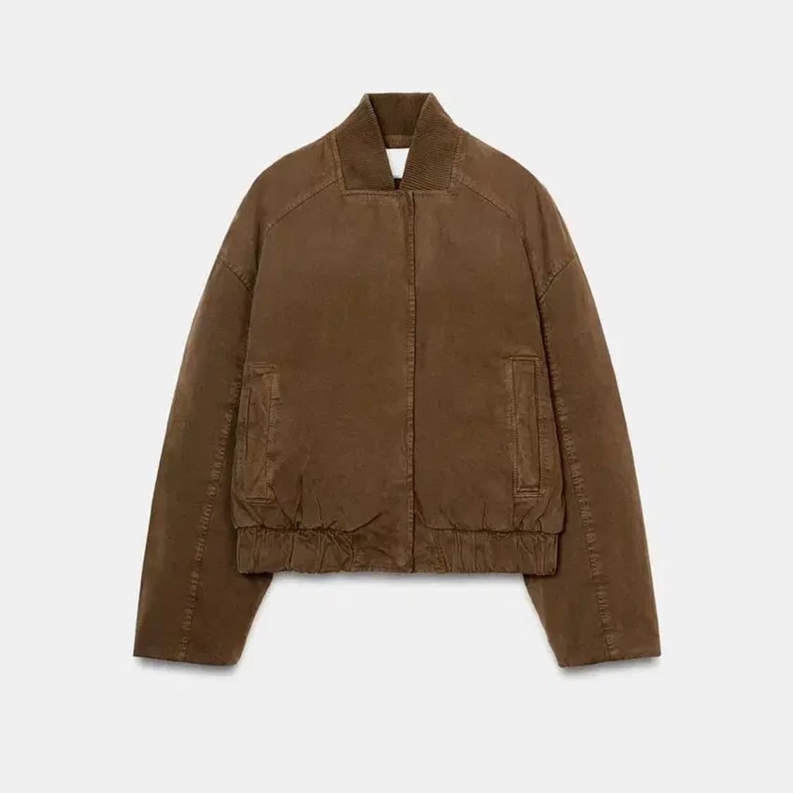 자라 스웨이드 브라운 봄버자켓 상품이미지2
