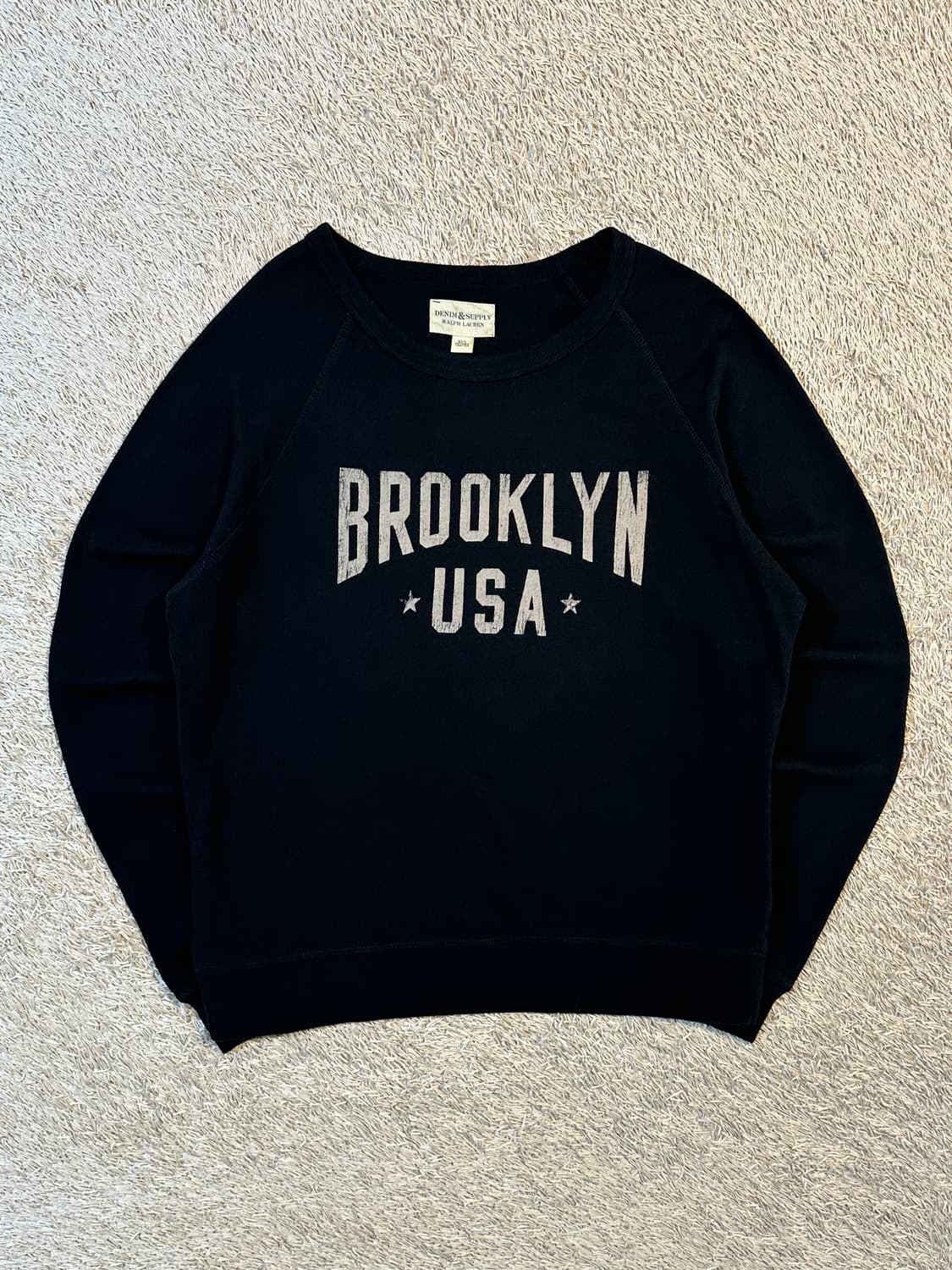 데님앤서플라이 랄프로렌 브루클린 USA 맨투맨 블랙 상품이미지1
