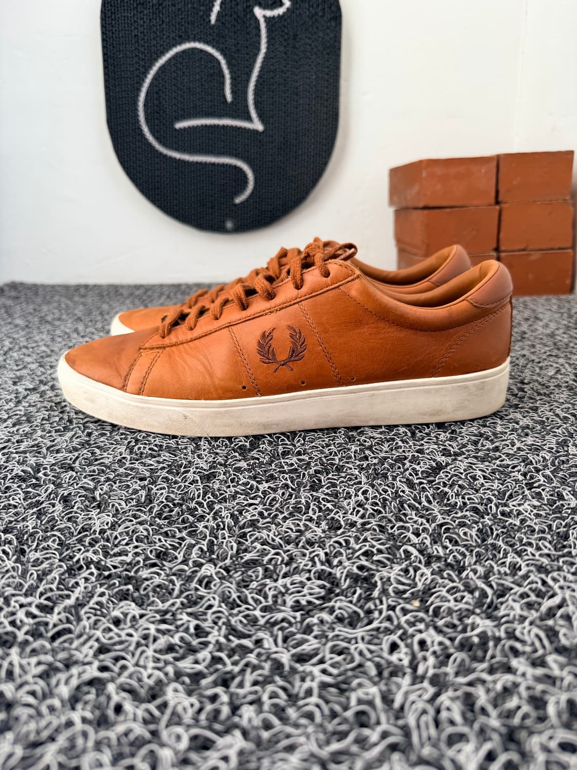 프레드 페리 브라운 가죽 스니커즈 270mm 상품이미지2