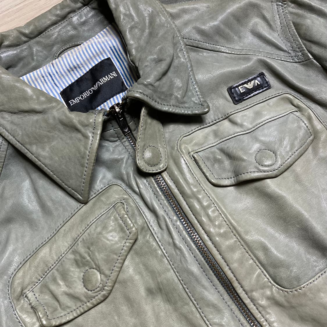 엠포리오 알마니 08ss 베라펠레 가죽 자켓 상품이미지5