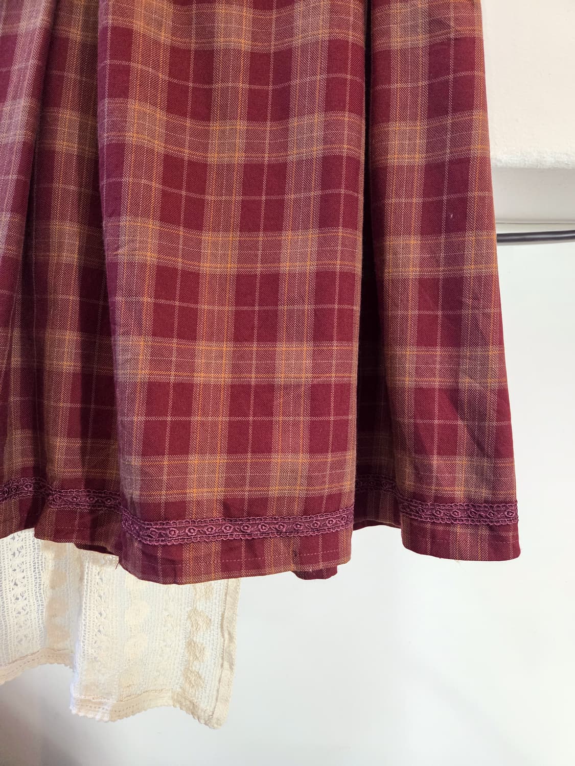 axes femme 버건디 체크 스커트 상품이미지3