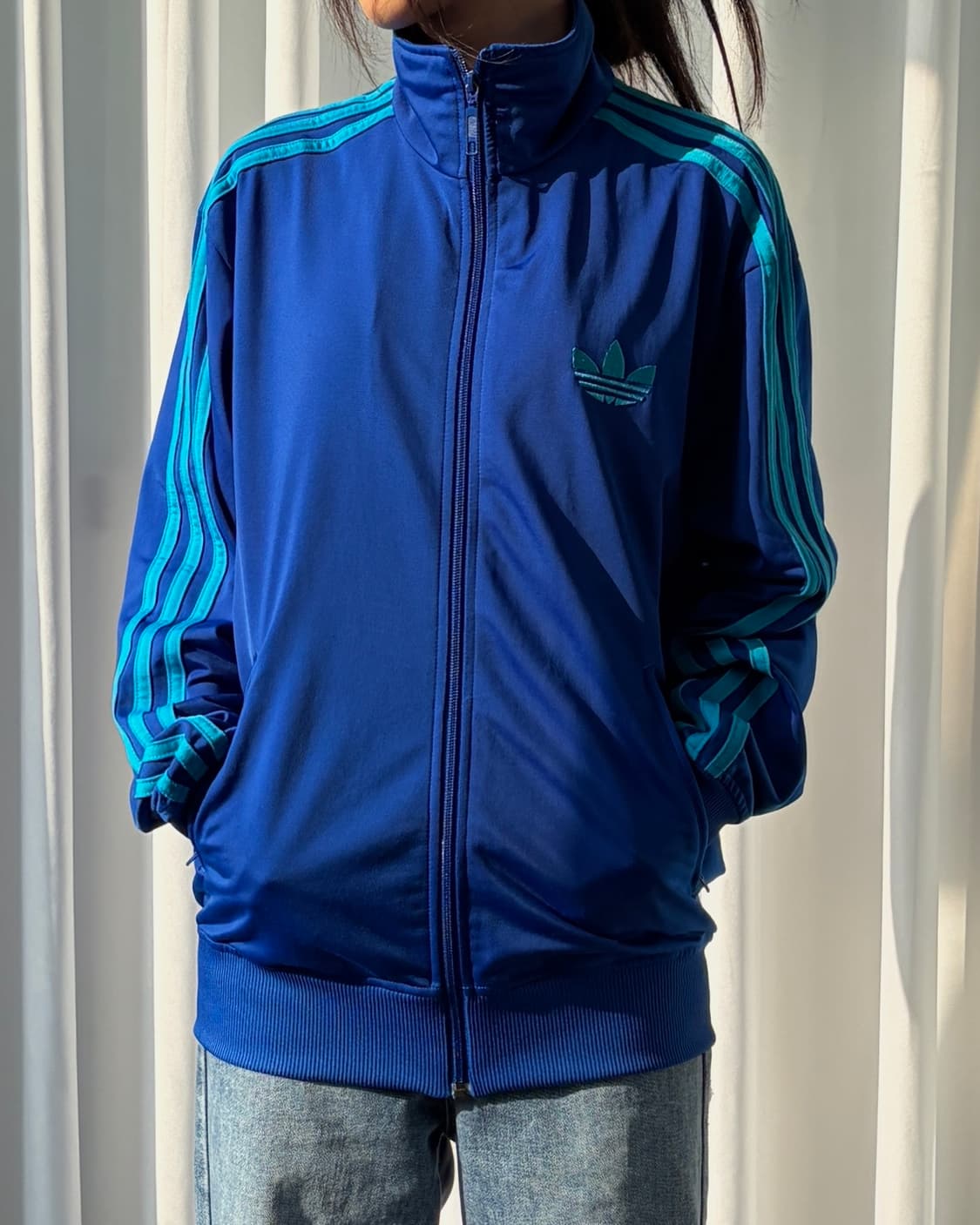 [M-L]아디다스 구형 파이어버드 블루 트랙탑 져지 상품이미지1