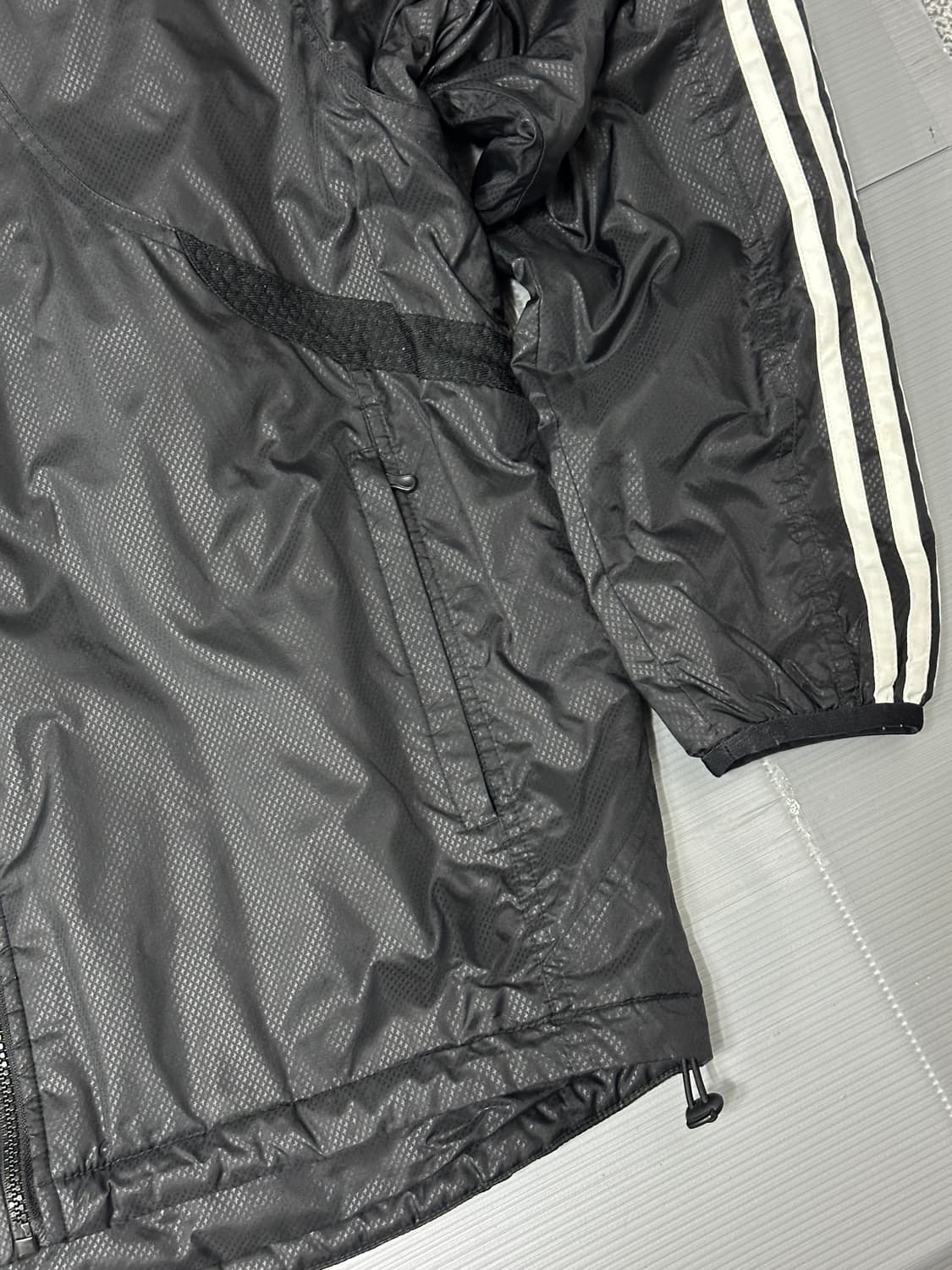 아디다스 로고 후드 점퍼 자켓 블랙 100 상품이미지3