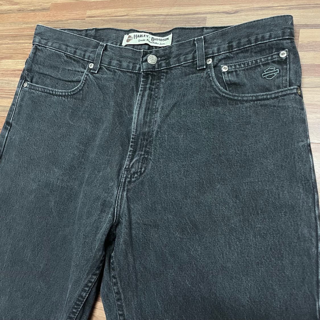 할리데이비슨 흑청 블랙 데님 일자 스트레이트 청바지 상품이미지3