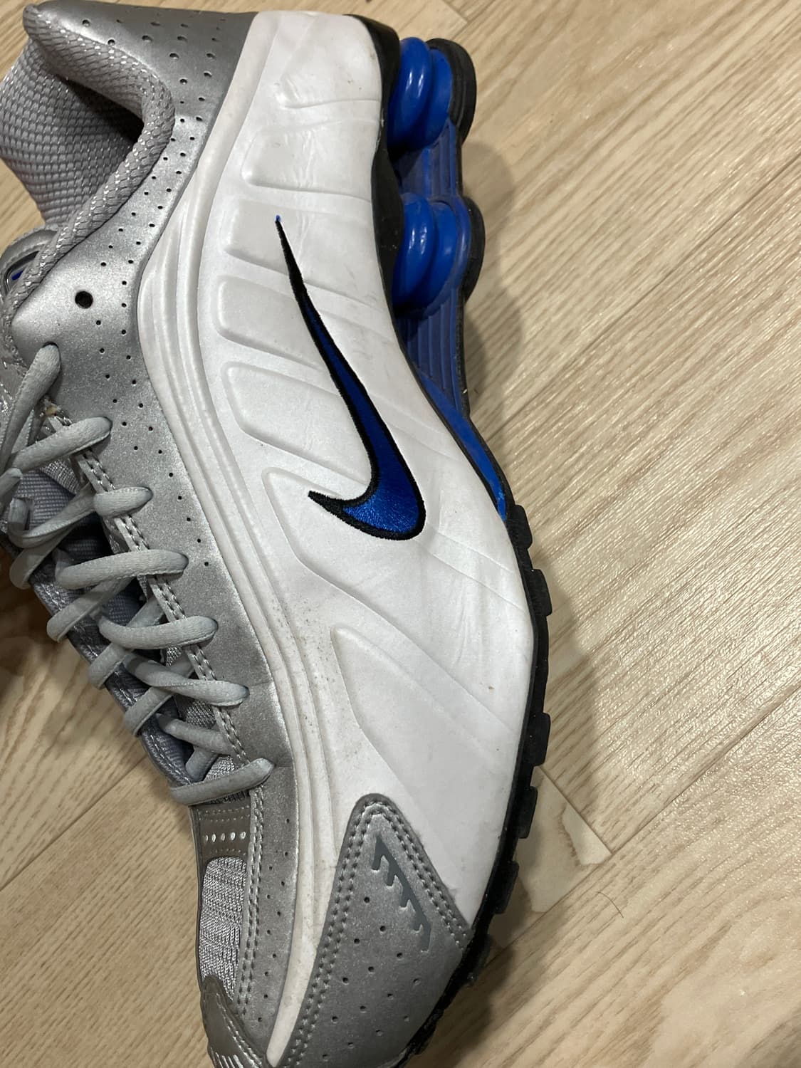 나이키 샥스 R4 화이트 레이서 블루  상품이미지6