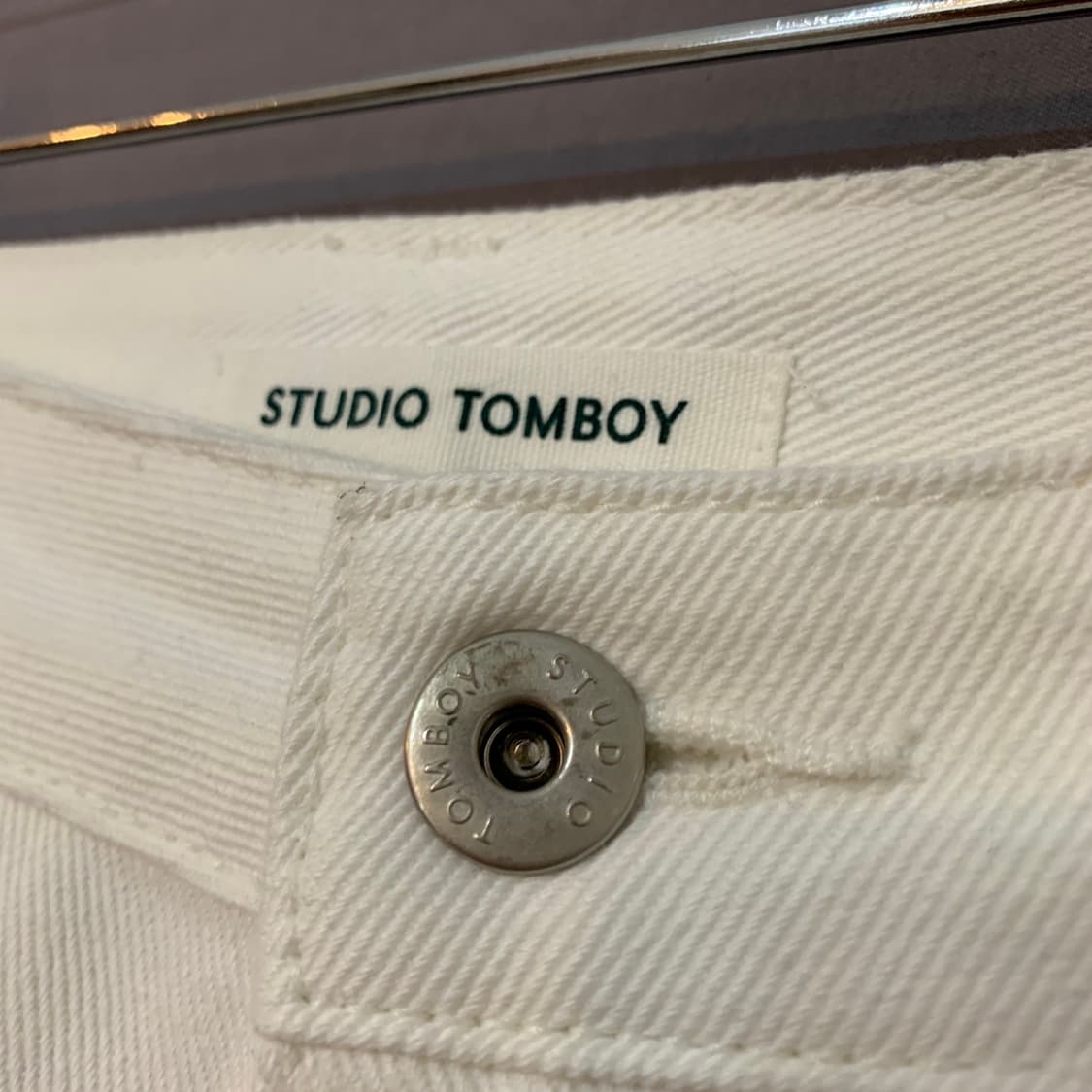 26인치 스튜디오톰보이 23 화이트 배기핏 데님 청바지 상품이미지3