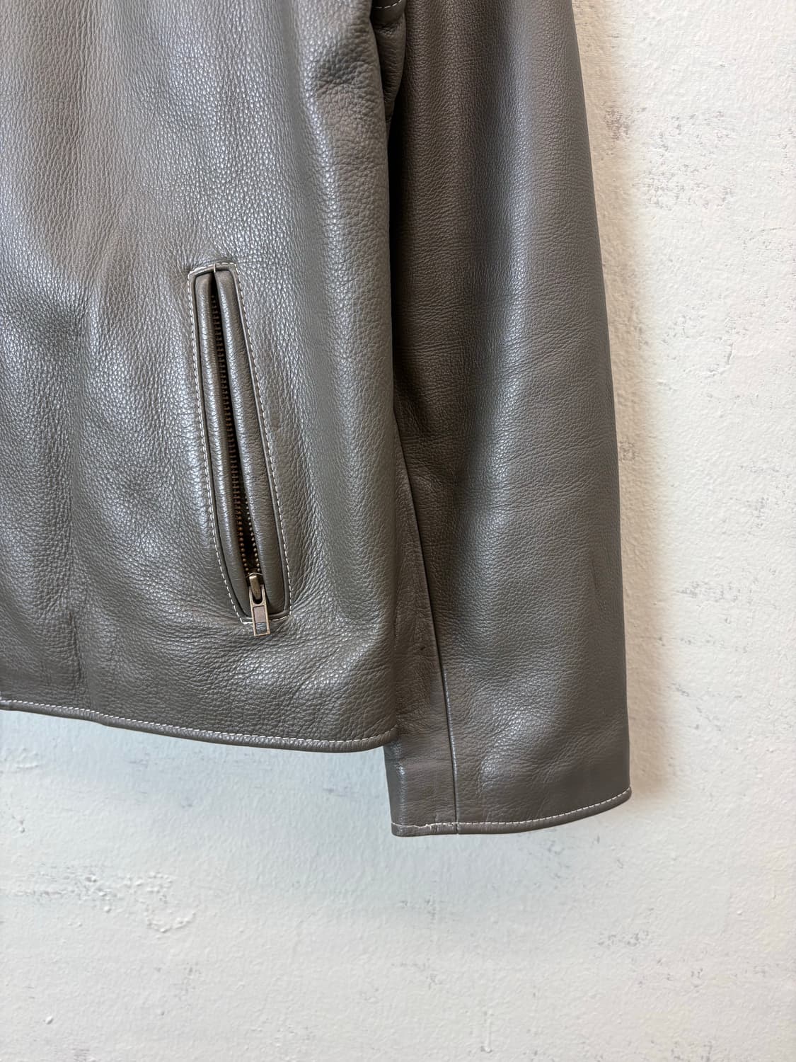 할리데이비슨 스타일 자수 빈티지 싱글 레더 자켓 상품이미지6