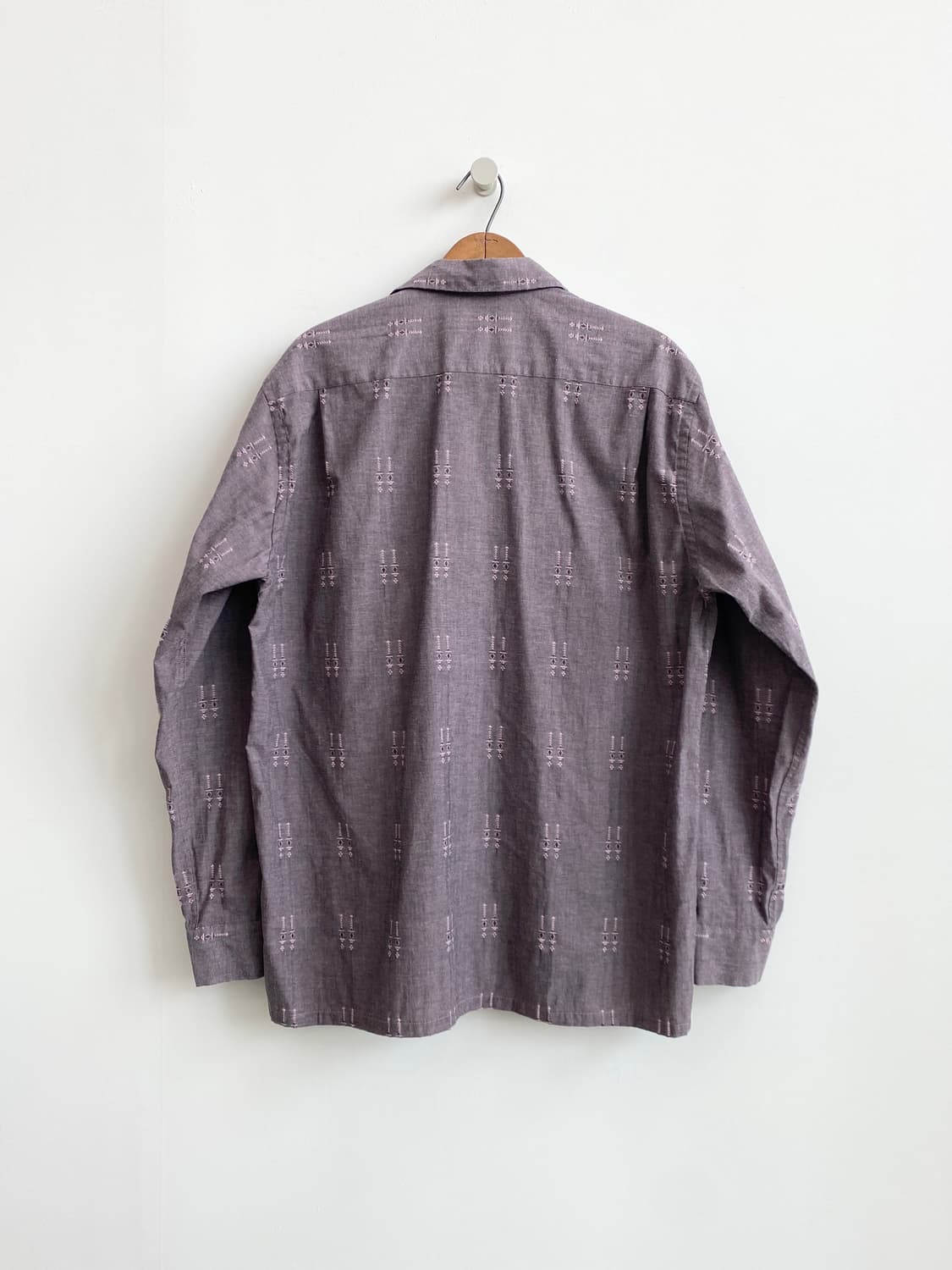 빔즈 플러스 자가드 샴브레이 오픈 칼라 셔츠 상품이미지7