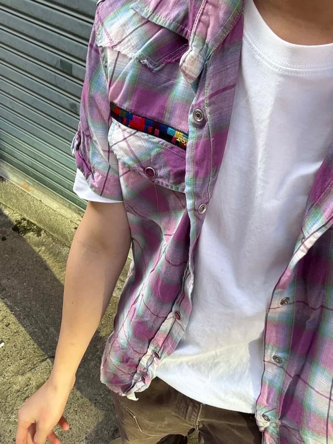 2006 S/S Diesel 체크 유틸리티 반팔 셔츠 상품이미지1