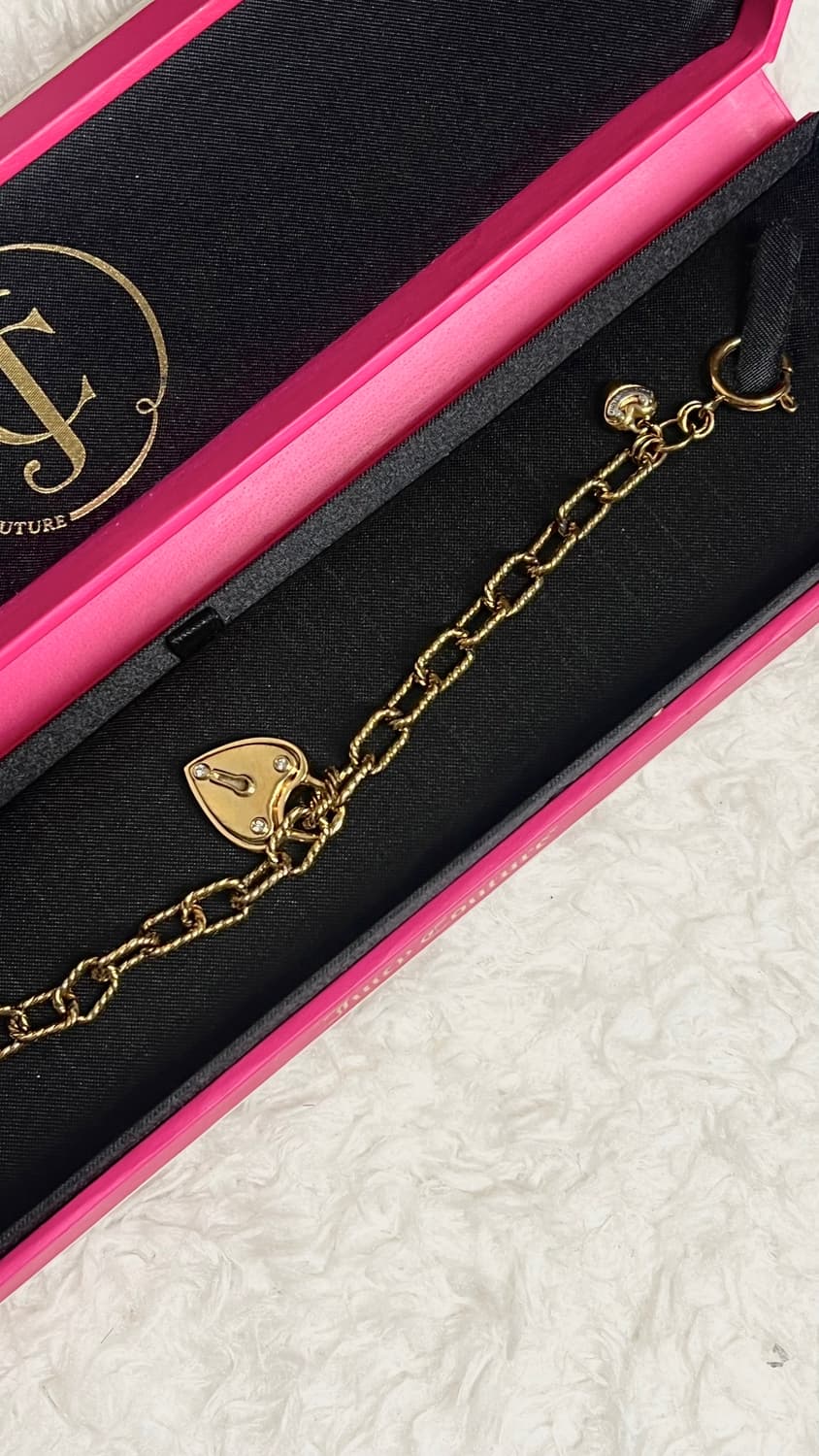 Y2k Juicy couture 쥬시꾸뛰르 하트 자물쇠 체인 브레이슬릿 상품이미지3