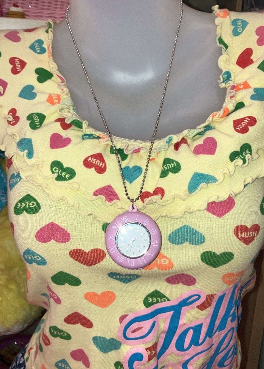 jpn 핑크 마카롱 시계 목걸이 상품이미지3