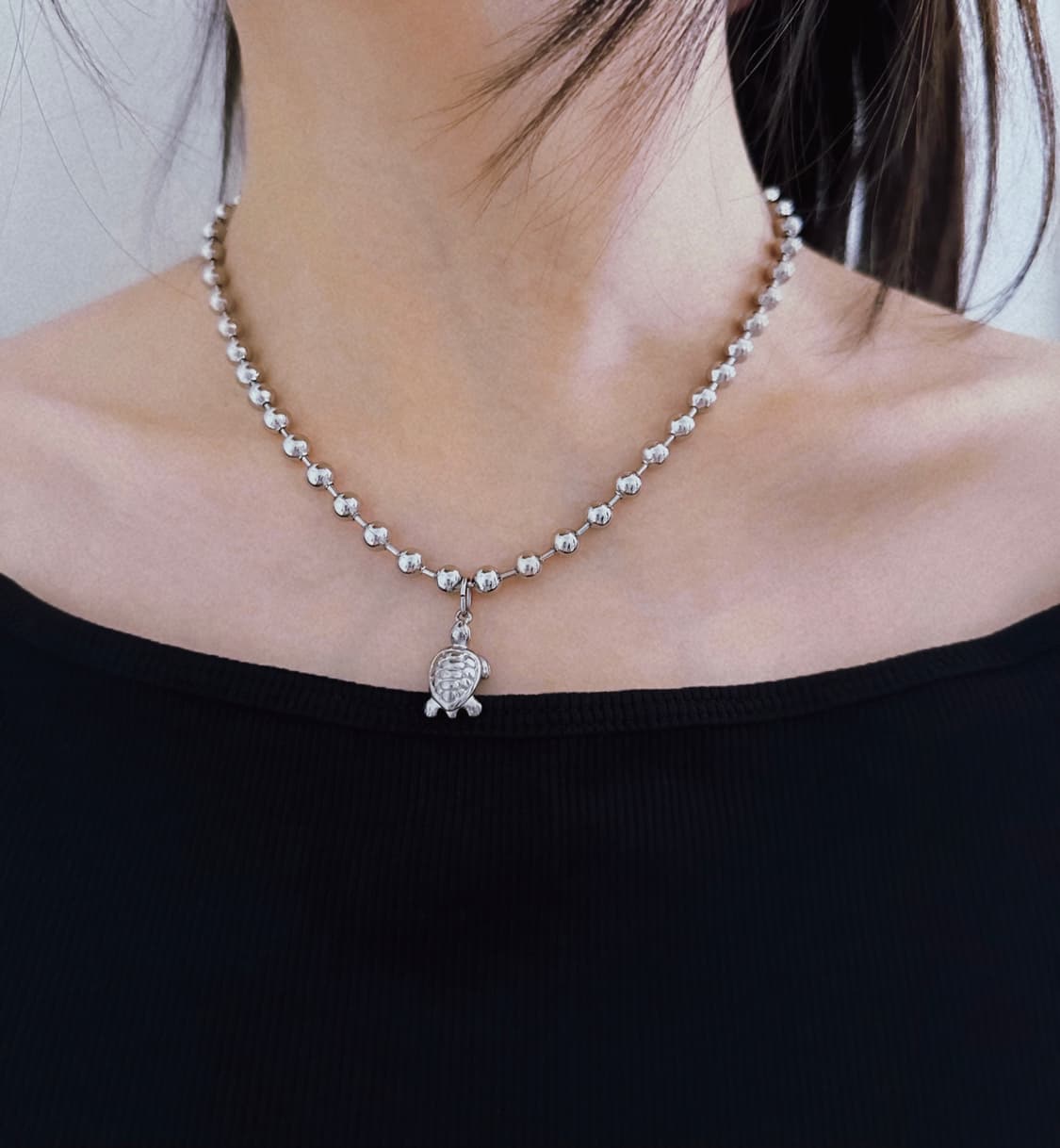 Turtle ballchain necklace 상품이미지1