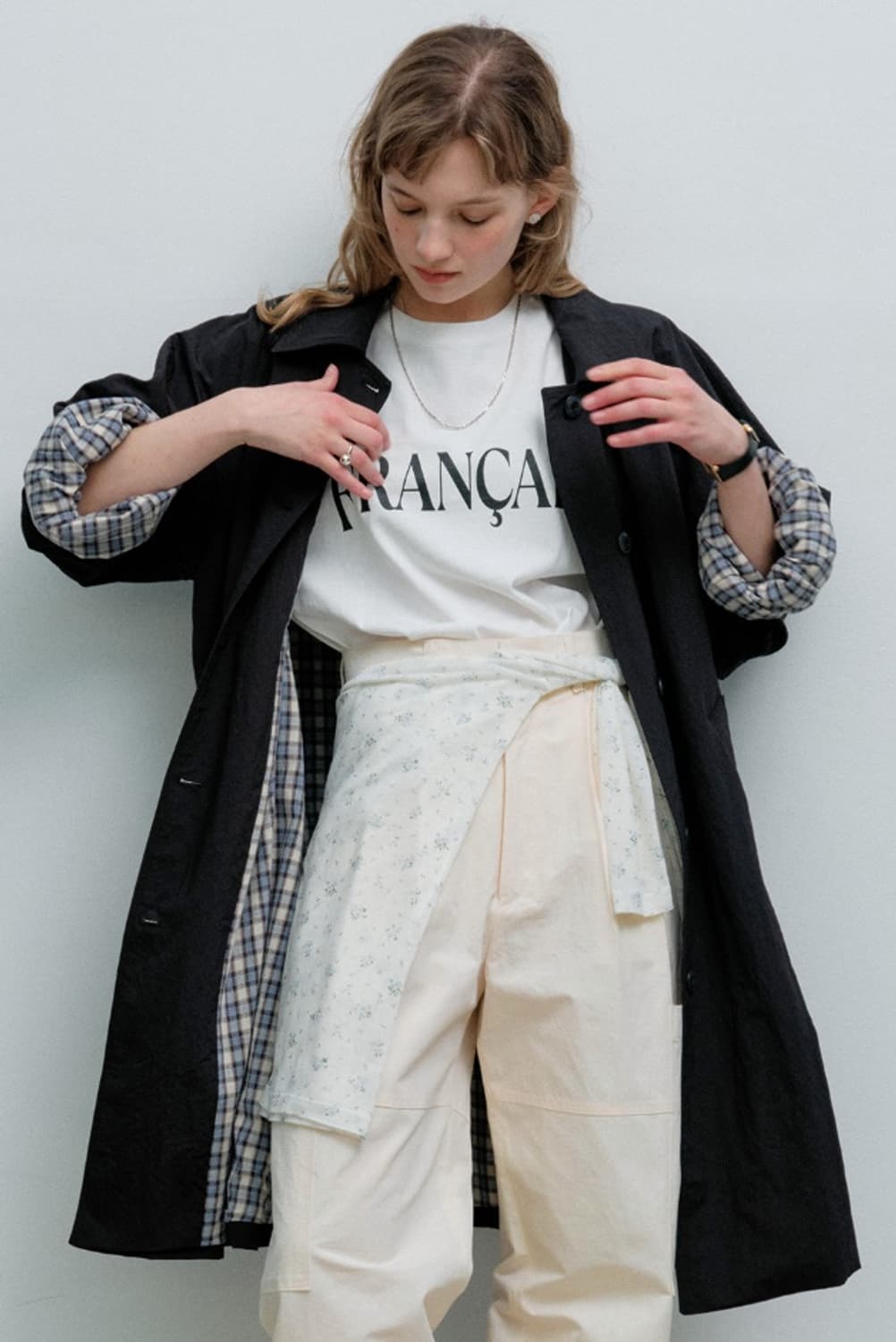 모데스트 무드 파워 트렌치 코트 블랙 상품이미지5